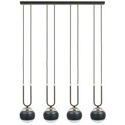 Shop Czarno-złota lampa wisząca, regulowane zwisy 1113/4 GLAM | Kaja Żyrandole Nowoczesne