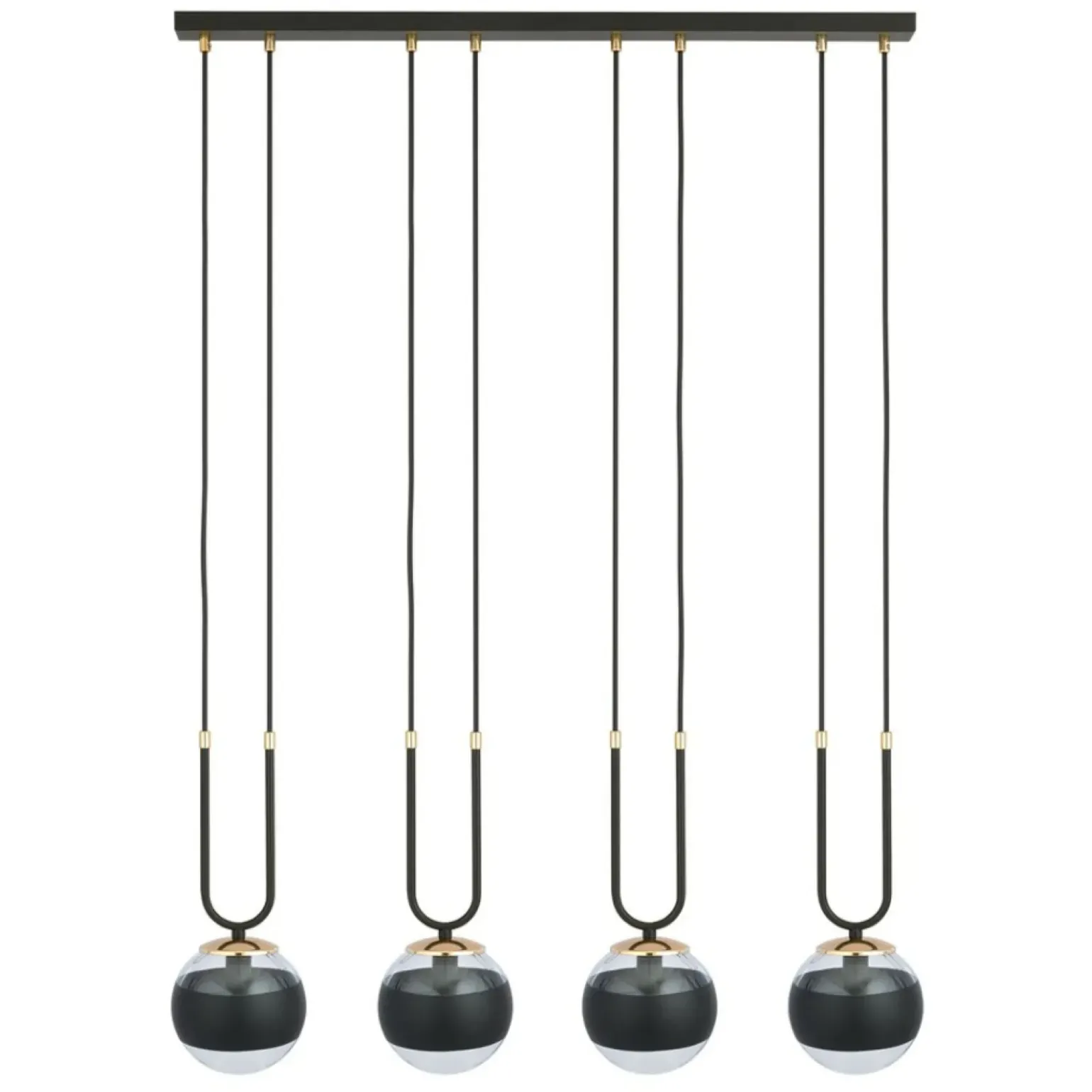 Shop Czarno-złota lampa wisząca, regulowane zwisy 1113/4 GLAM | Kaja Żyrandole Nowoczesne