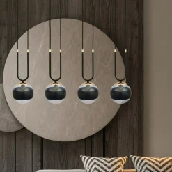 Shop Czarno-złota lampa wisząca, regulowane zwisy 1113/4 GLAM | Kaja Żyrandole Nowoczesne