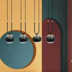 Shop Czarno-złota lampa wisząca, regulowane zwisy 1113/4 GLAM | Kaja Żyrandole Nowoczesne