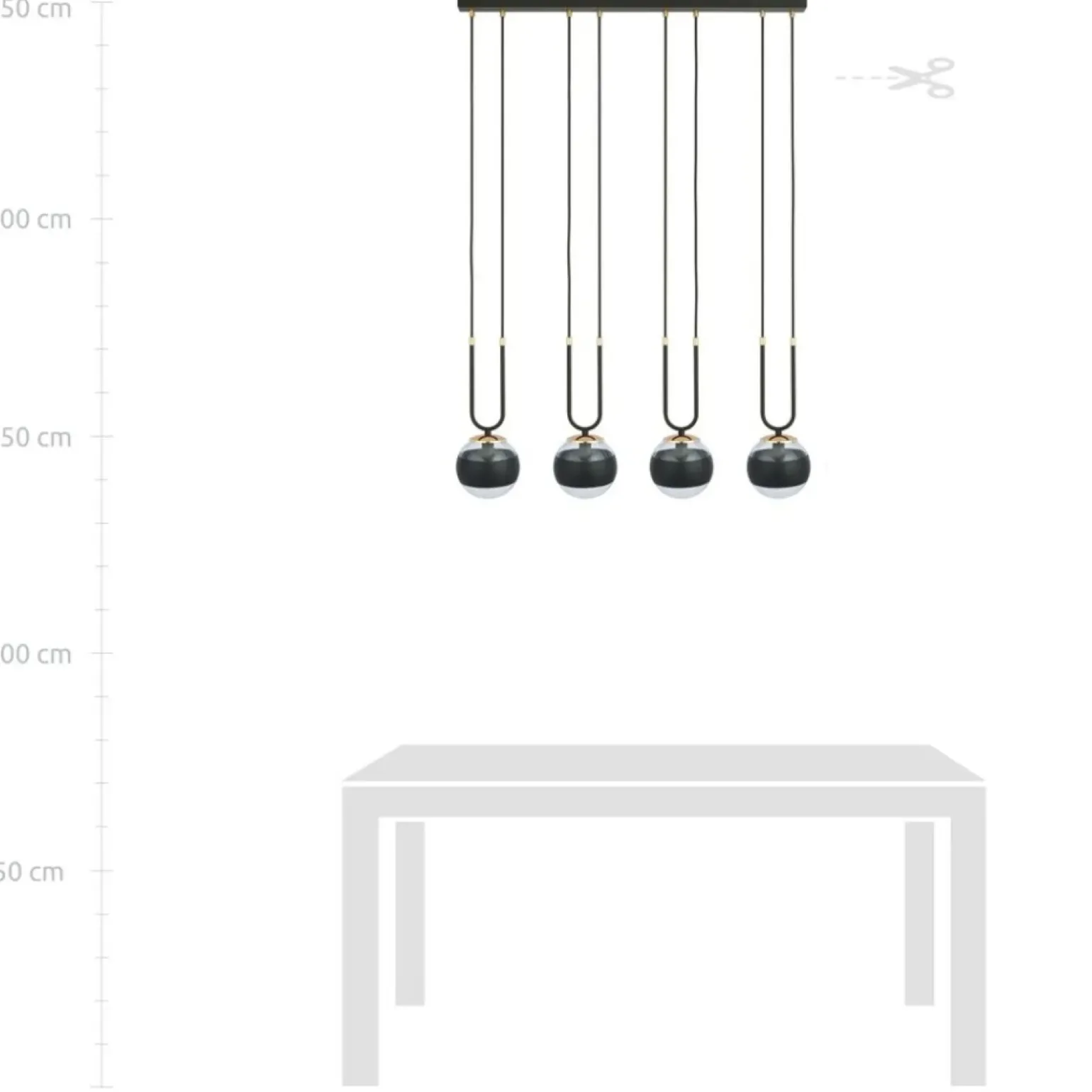 Shop Czarno-złota lampa wisząca, regulowane zwisy 1113/4 GLAM | Kaja Żyrandole Nowoczesne