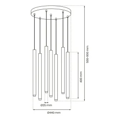 Cheap Czarno-złota lampa wisząca, tuby na G9 MLP8843 z serii MONZA | Kaja Oświetlenie Żyrandole Nowoczesne