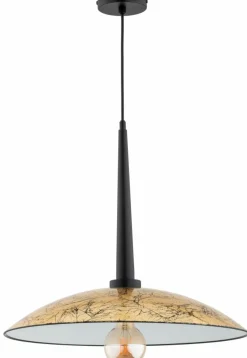 Best Czarno-złota lampa wisząca z szerokim kloszem AL 61245 DEMI | Kaja Żyrandole Nowoczesne