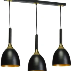 Cheap Czarno-złota lampa wisząca z trzema kloszami MLP6222 z serii CLARK | Kaja Oświet Żyrandole Nowoczesne