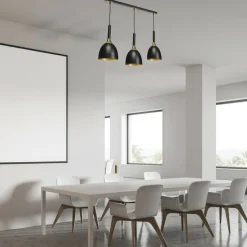 Cheap Czarno-złota lampa wisząca z trzema kloszami MLP6222 z serii CLARK | Kaja Oświet Żyrandole Nowoczesne