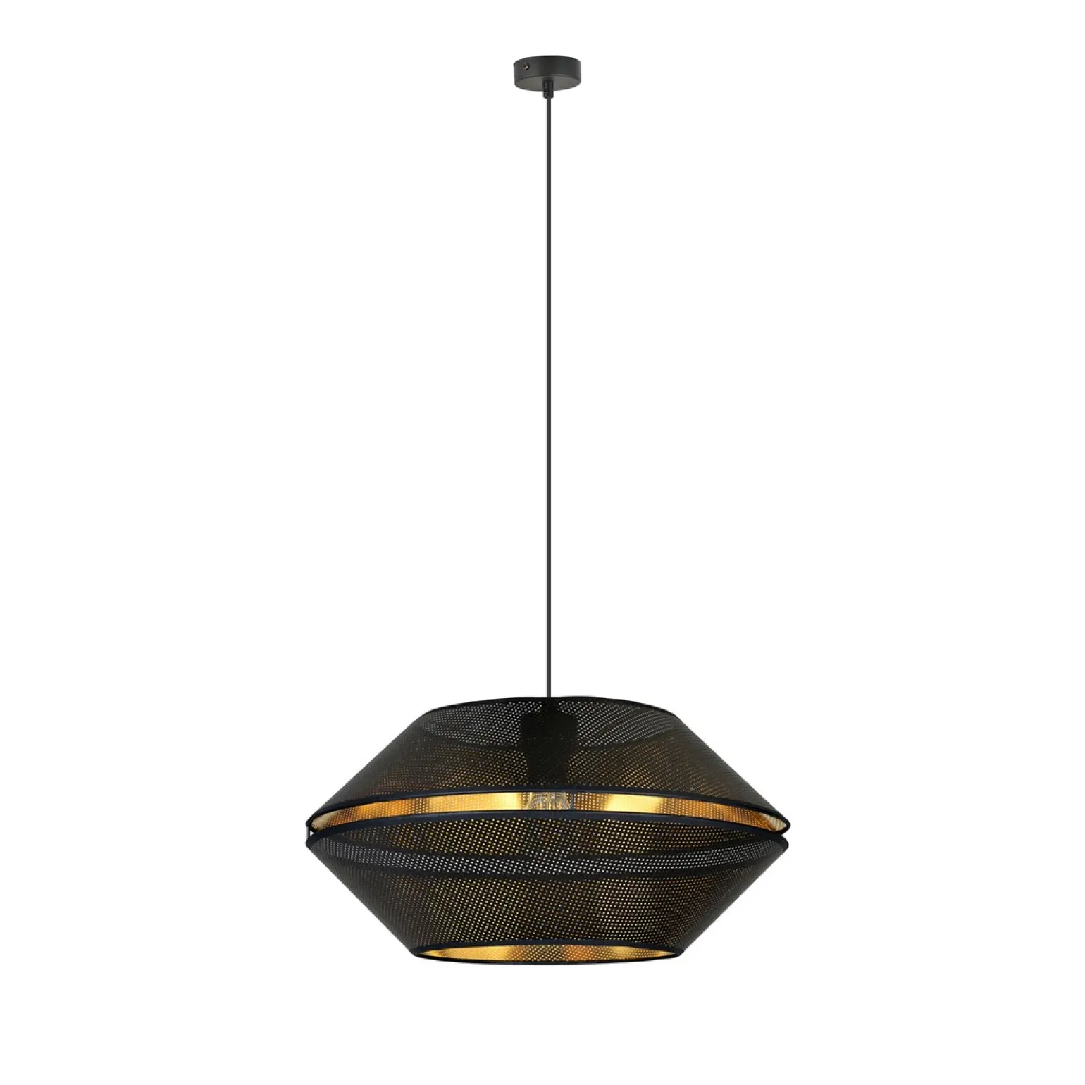 Sklep Kaja Czarno-złota lampa z perforowanym abażurem 1185/1 z serii MALIA | Kaja
