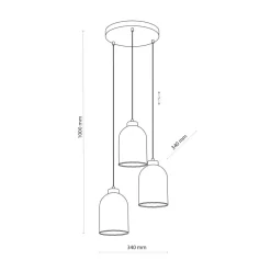 Cheap Czarno-złota lampa z przezroczystymi kloszami TK 5627 z serii SATIPO Żyrandole Nowoczesne