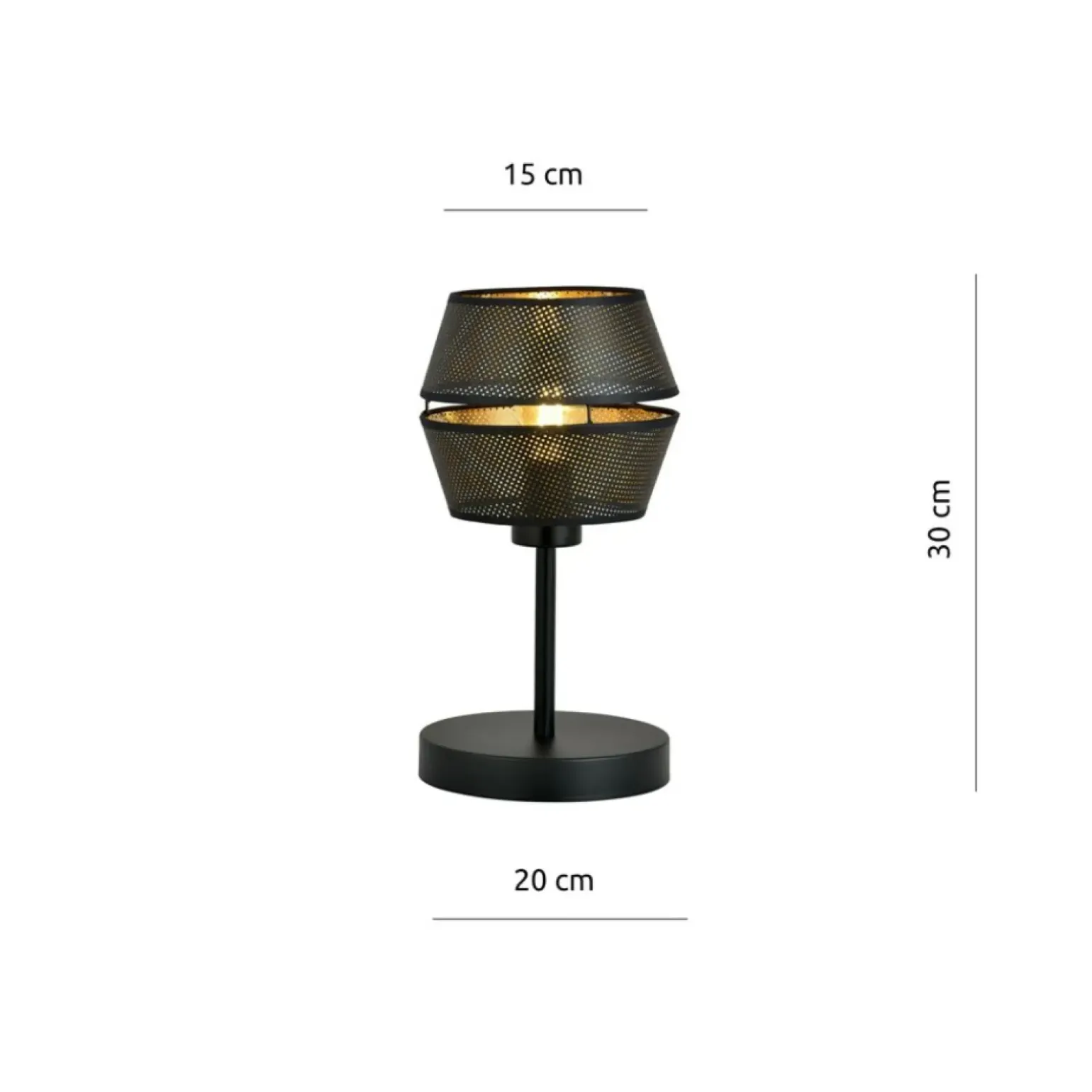 Sklep Kaja Czarno-złota lampka na stolik nocny przy łóżku 1185/LN z serii MALIA