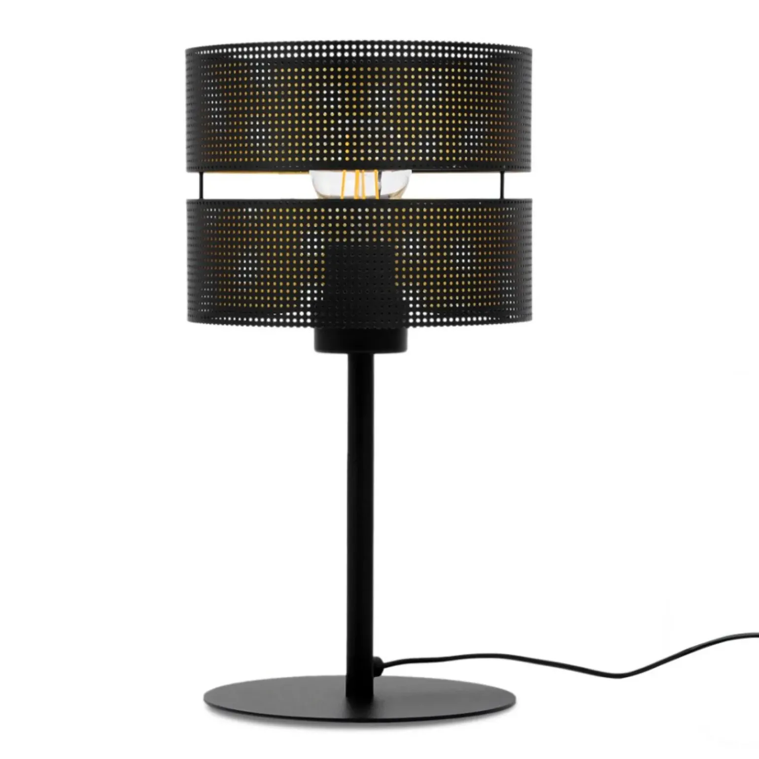 Sklep Kaja Czarno-złota lampka z ażurowym abażurem K-5226 z serii ZIMBO