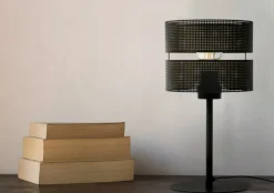 Sklep Kaja Czarno-złota lampka z ażurowym abażurem K-5226 z serii ZIMBO