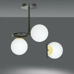 Best Sale Czarno-złota, metalowa lampa sufitowa 1032/3 RAGNAR | Kaja Oświetlenie Żyrandole Nowoczesne