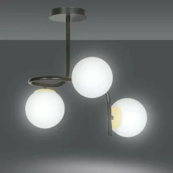 Best Sale Czarno-złota, metalowa lampa sufitowa 1032/3 RAGNAR | Kaja Oświetlenie Żyrandole Nowoczesne