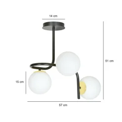 Best Sale Czarno-złota, metalowa lampa sufitowa 1032/3 RAGNAR | Kaja Oświetlenie Żyrandole Nowoczesne