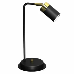 Sklep Kaja Czarno-złota, prosta lampka na biurko MLP7534 JOKER | Kaja Oświetlenie