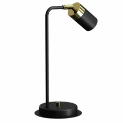 Sklep Kaja Czarno-złota, prosta lampka na biurko MLP7534 JOKER | Kaja Oświetlenie