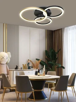 Sklep Kaja Czarno-złote ledowe koła do jadalni WF 9042-304 BAYEUX | Kaja