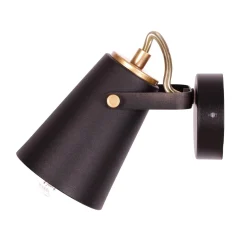 Sklep Kaja Czarno-złoty kinkiet w stylu industrialnym K-8114 z serii NOKA | Kaja