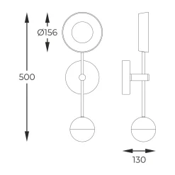Sklep Kaja Czarno-złoty, ozdobny kinkiet do salonu MB7170-2-3BGT LARA | Kaja