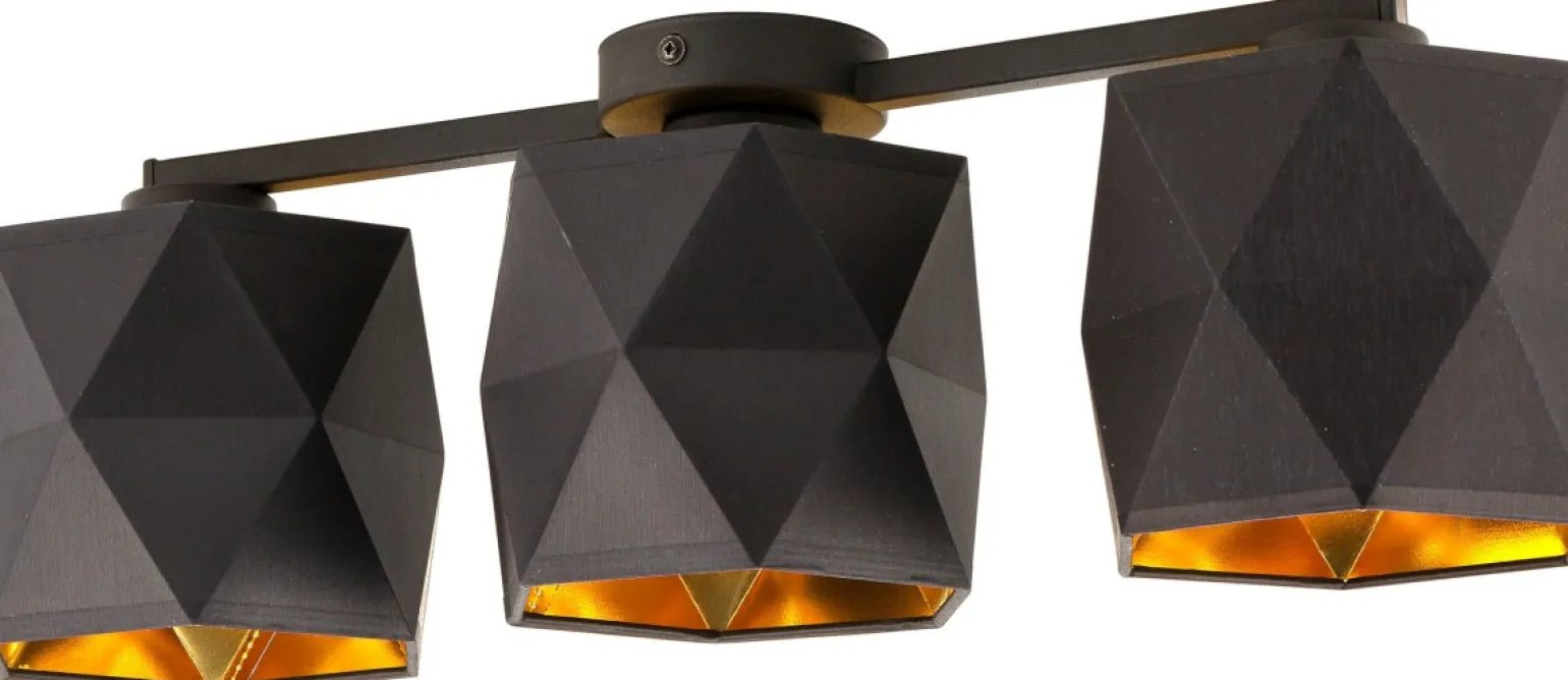 Sklep Kaja Czarno-złoty plafon na listwie TK 1041 SIRO BLACK | Kaja Oświetlenie