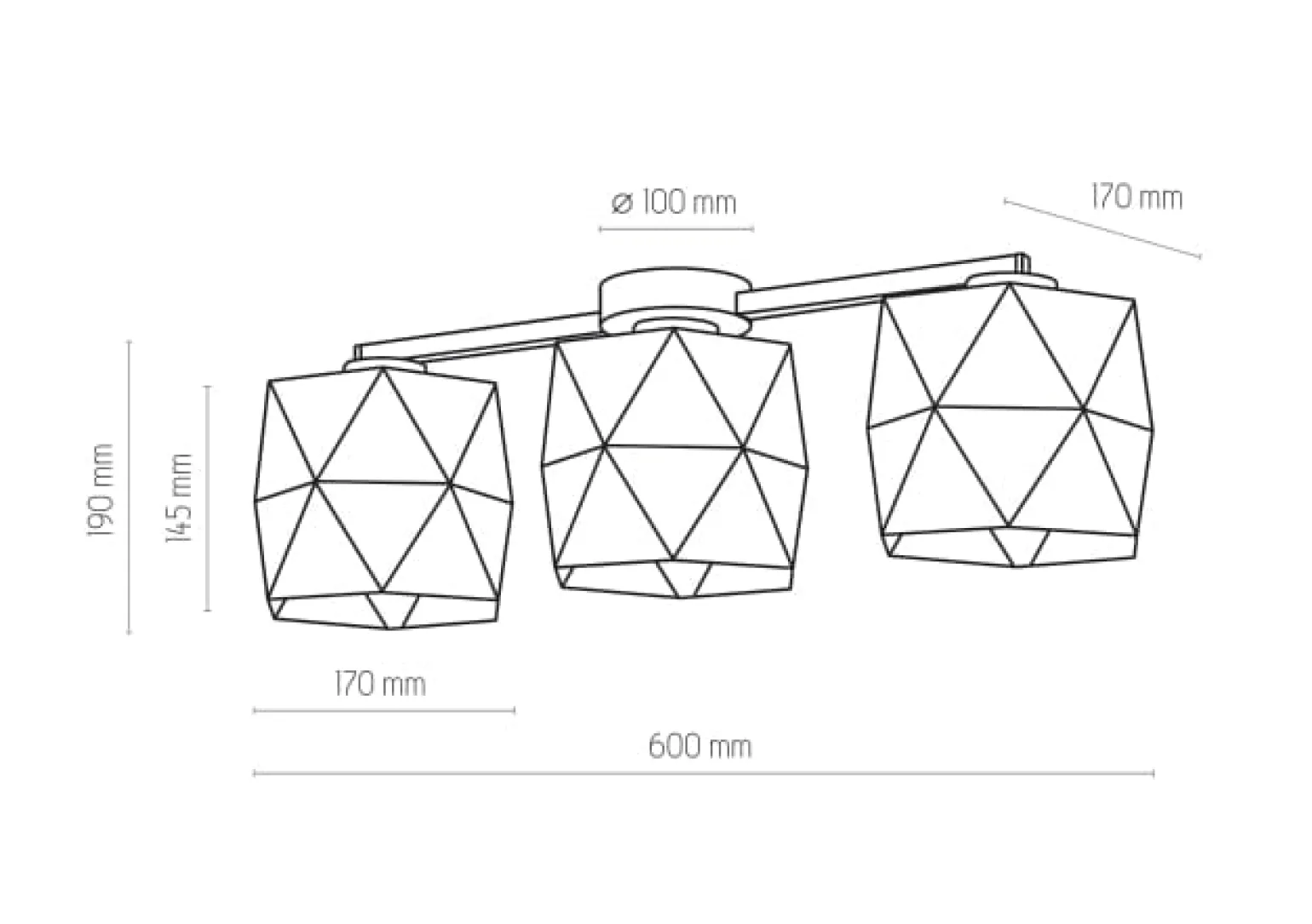 Sklep Kaja Czarno-złoty plafon na listwie TK 1041 SIRO BLACK | Kaja Oświetlenie