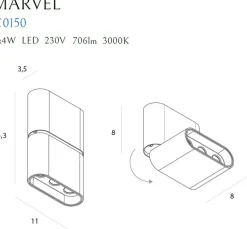 Sklep Kaja Czarno-złoty spot LED regulowany MX C0150 MARVEL | Kaja Oświetlenie