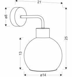 Sklep Kaja Czarny kinkiet ścienny z dekoracyjnym kloszem 21-27894 z serii LADY | Kaja Oświe