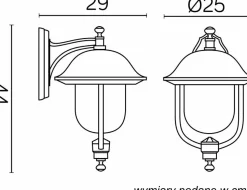 Sklep Kaja Czarny kinkiet elewacyjny na żarówkę E27 K 3012/1/O z serii PRINCE | Kaja Oświet
