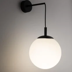 Sklep Kaja Czarny kinkiet z białą wiszącą kulą TK 5388 ESME WHITE | Kaja