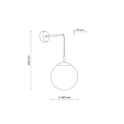 Sklep Kaja Czarny kinkiet z białą wiszącą kulą TK 5388 ESME WHITE | Kaja