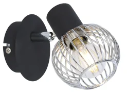 Sklep Kaja Czarny kinkiet z drucianym kloszem 91-61836 OSLO | Kaja Oświetlenie