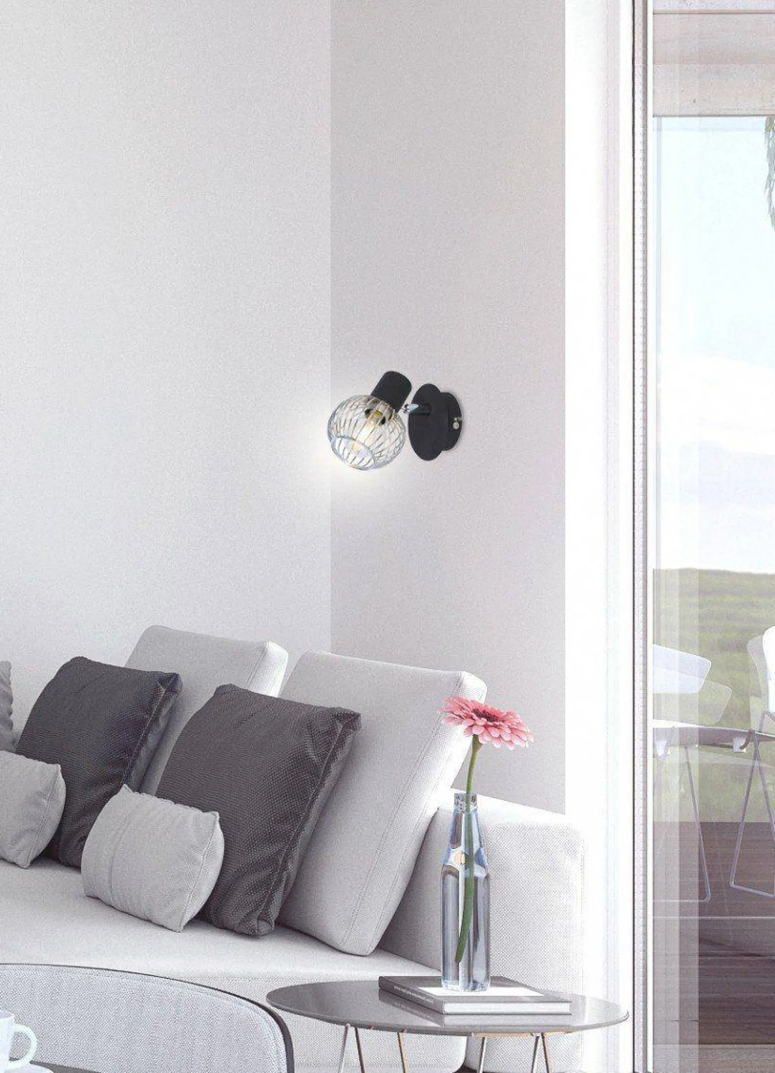 Sklep Kaja Czarny kinkiet z drucianym kloszem 91-61836 OSLO | Kaja Oświetlenie