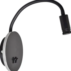 Sklep Kaja Czarny kinkiet z elastycznym ramieniem ML6354 z serii BASE | Kaja Oświetlenie