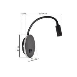 Sklep Kaja Czarny kinkiet z elastycznym ramieniem ML6354 z serii BASE | Kaja Oświetlenie