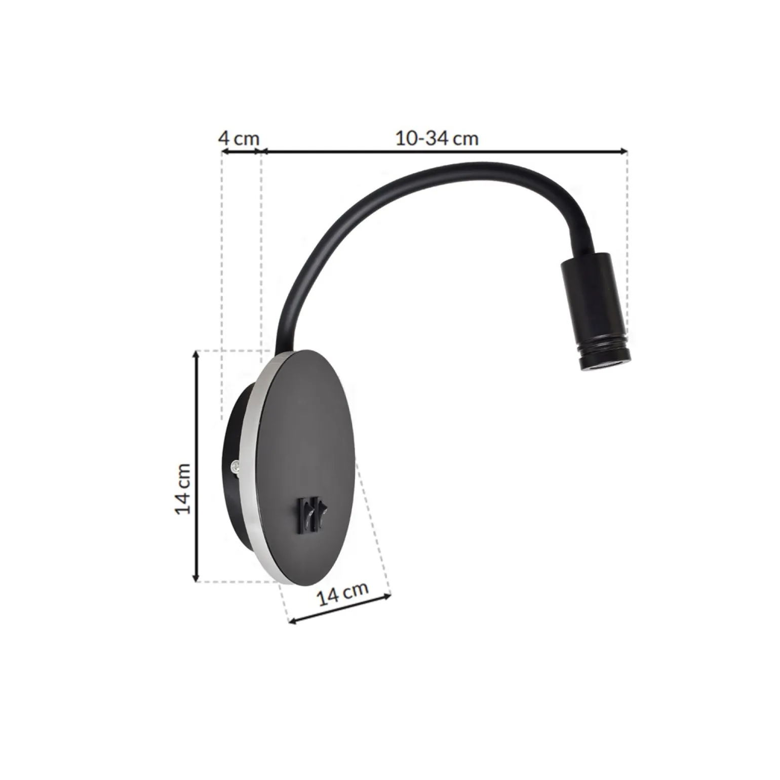 Sklep Kaja Czarny kinkiet z elastycznym ramieniem ML6354 z serii BASE | Kaja Oświetlenie