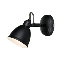 Sklep Kaja Czarny kinkiet z kloszem na mały gwint 105814 | Kaja Oświetlenie