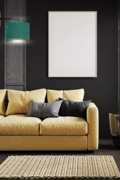 Sklep Kaja Czarny kinkiet z zielono-złotym abażurem 1051/K1 HILDE | Kaja