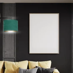 Sklep Kaja Czarny kinkiet z zielono-złotym abażurem 1051/K1 HILDE | Kaja