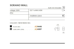 Sklep Kaja kinkiet zewnętrzny na taras AZ4446 SORANO | Kaja Oświetlenie