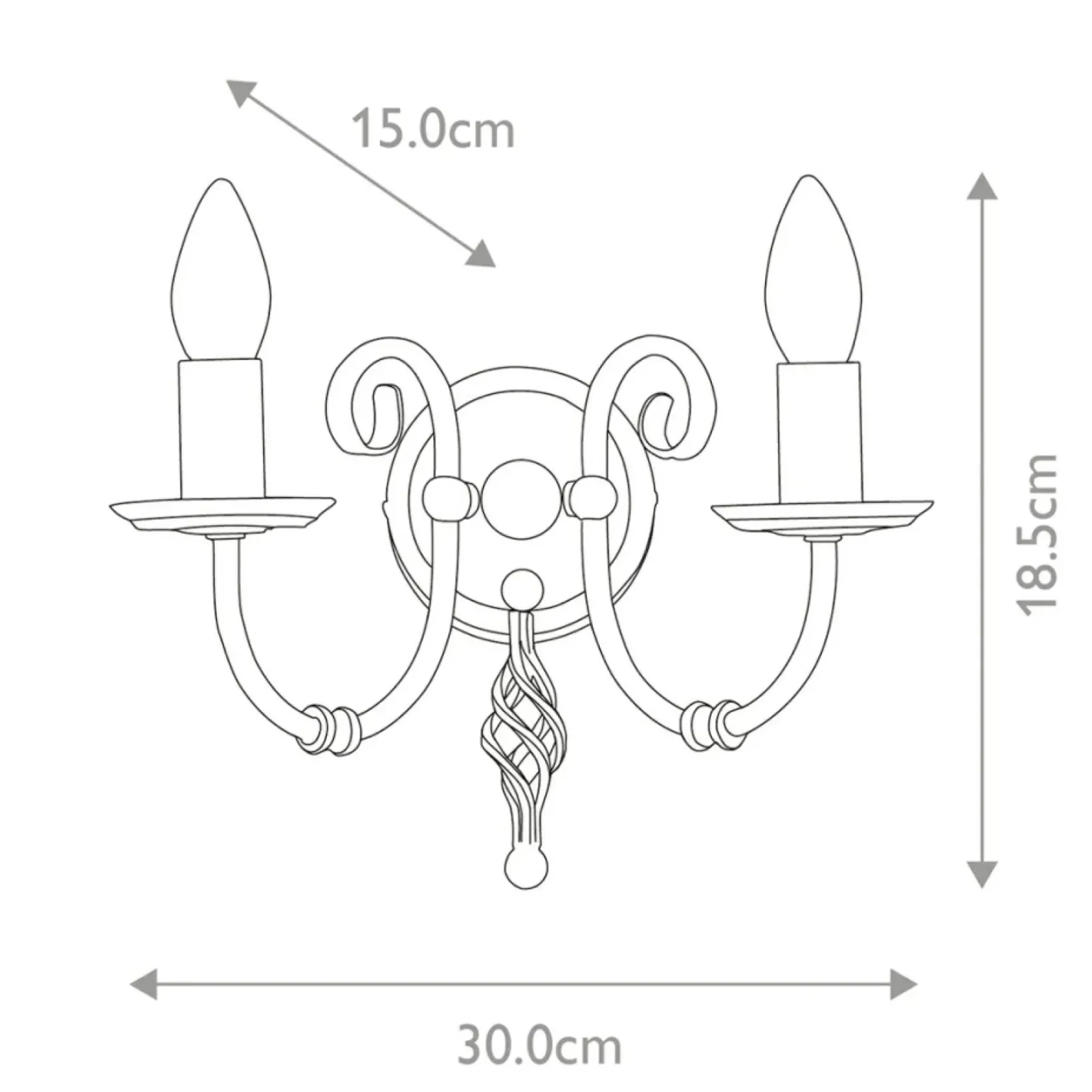 Sklep Kaja Czarny, klasyczny kinkiet ścienny ART2-BLACK z serii ARTISAN