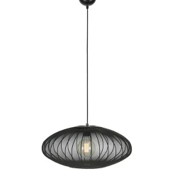 Store Czarny lampion wiszący na regulowanym zwisie 108793 FLORENCE | Kaja Żyrandole Nowoczesne