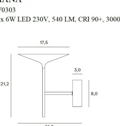Sklep Kaja Czarny, ledowy, designerski kinkiet MX W0303 HANA | Kaja Oświetlenie