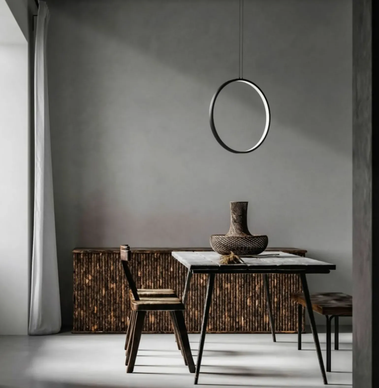 Clearance Czarny, ledowy pionowy zwis obręcz ⌀40cm AZ5253 MASSIMA | Kaja Żyrandole Nowoczesne