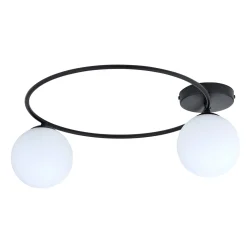 Sklep Kaja Czarny okrąg sufitowy z białymi kulami 1257/2 z serii SOPRA | Kaja
