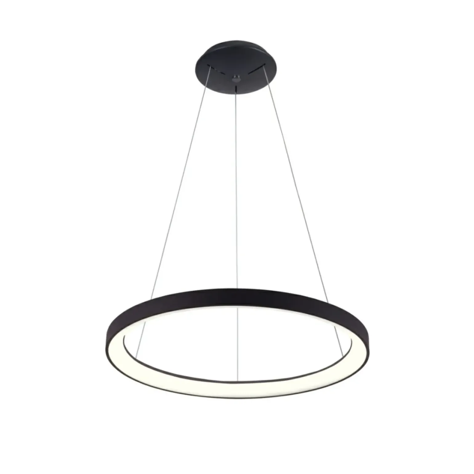 Best Czarny okrąg wiszący ⌀58 PND-53675-058RPC-BK-3KS4K-TRDIMM VICO | Kaja Żyrandole Nowoczesne