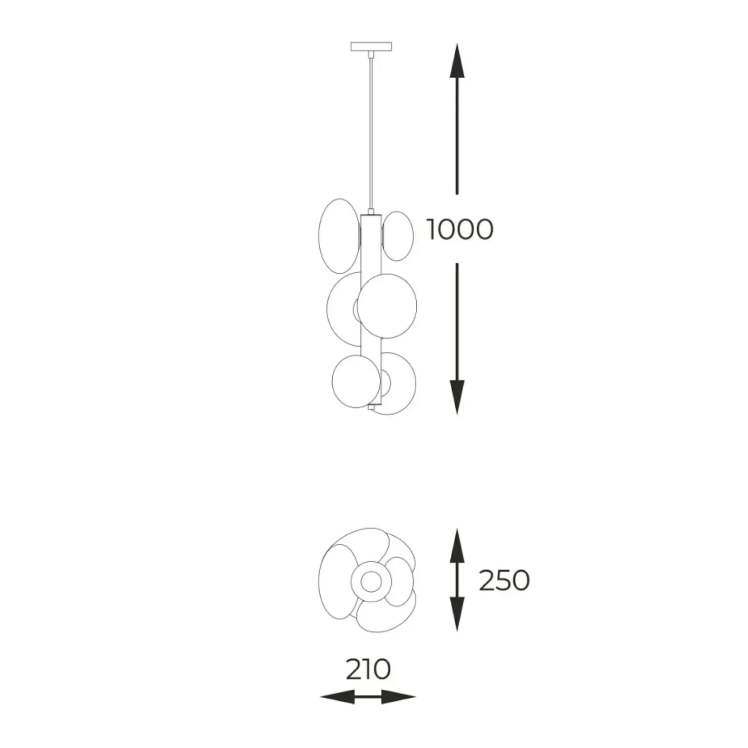 Cheap Czarny, pionowy zwis nad okrągły stół ZM 1194 OMI | Kaja Oświetlenie Żyrandole Nowoczesne