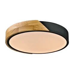 Sklep Kaja Czarny plafon sufitowy, z drewnem PLF-13186-BK-WO z serii NASTRO