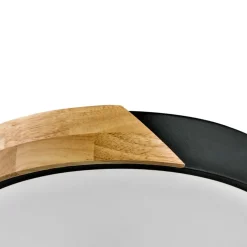 Sklep Kaja Czarny plafon sufitowy, z drewnem PLF-13186-BK-WO z serii NASTRO