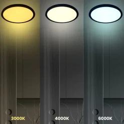 Sklep Kaja Czarny plafon, zmienna barwa 3000K - 6000K ⌀23cm ML0438 MAQ | Kaja