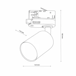 Sklep Kaja Czarny reflektor do listwy trójfazowej TK 4850 TRACER 3 | Kaja