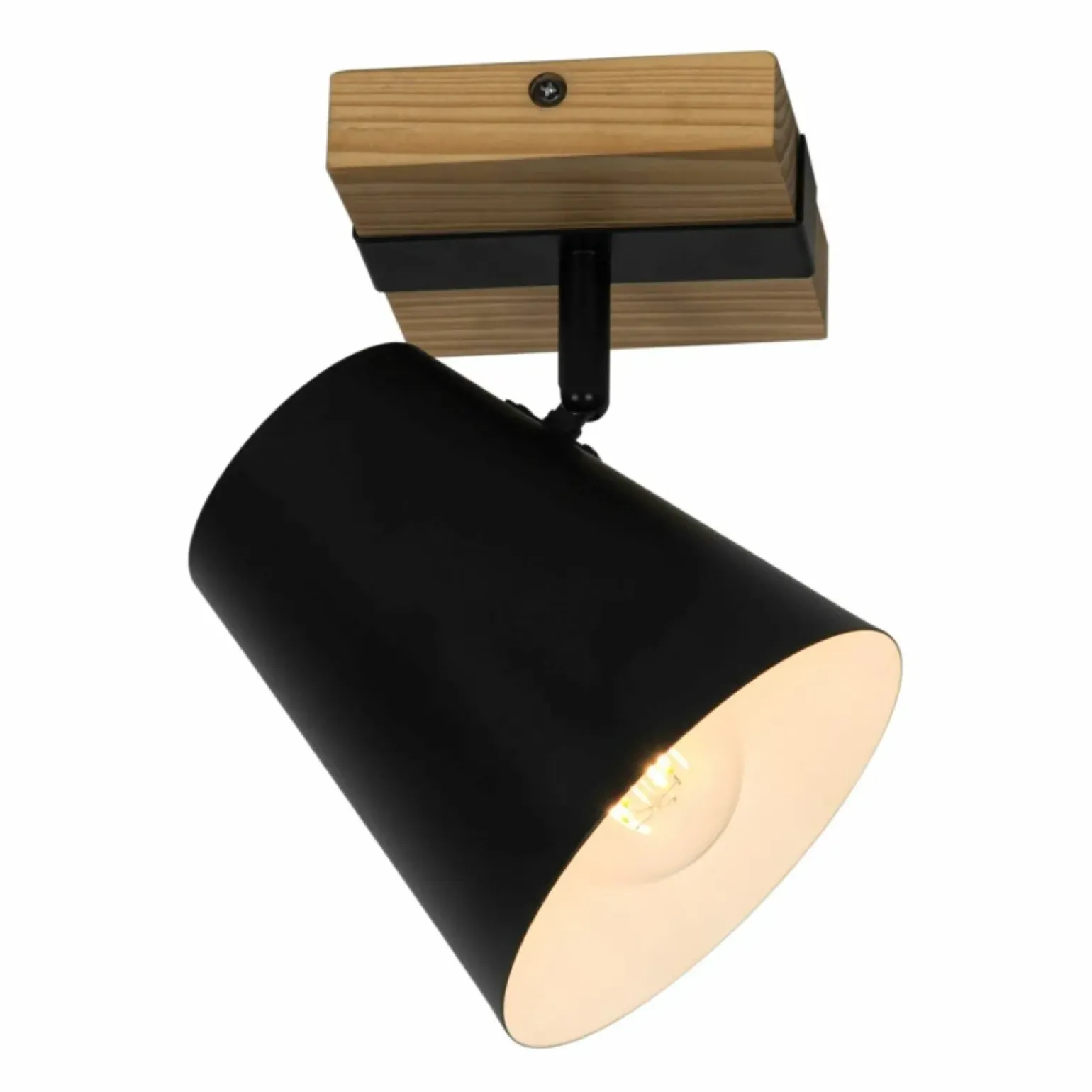 Outlet Czarny reflektor na drewnianym mocowaniu P22077-1R ELTI | Kaja Żyrandole Nowoczesne